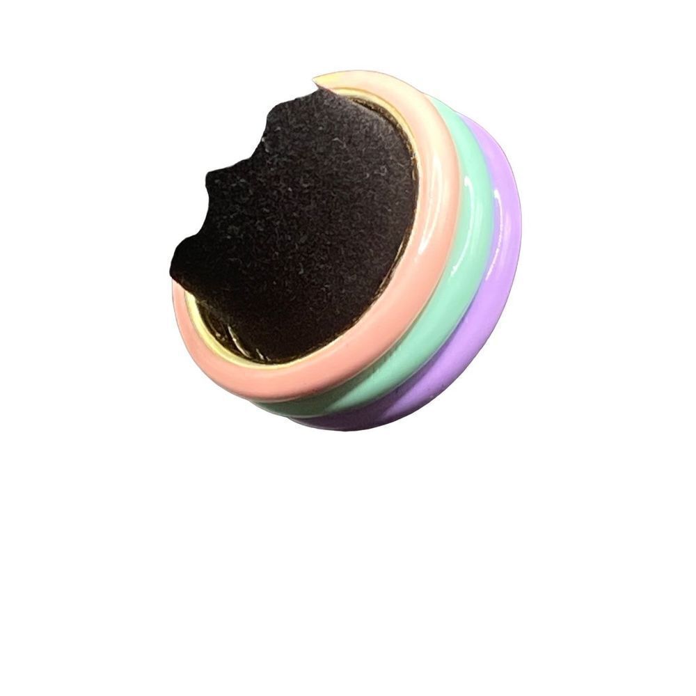 Sterling silver 925 stackable enamel rings peach lavender and green size 7.5 - Picture 3 of 8